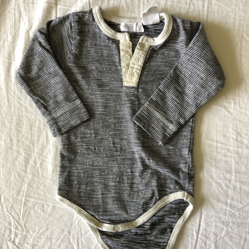 Striped Henley onesie